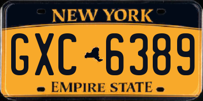 NY license plate GXC6389