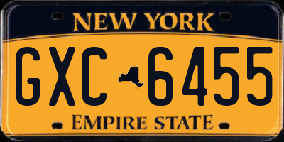 NY license plate GXC6455