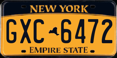 NY license plate GXC6472