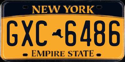 NY license plate GXC6486
