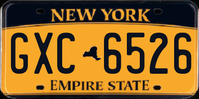 NY license plate GXC6526