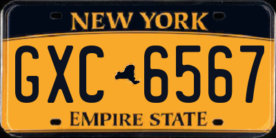 NY license plate GXC6567