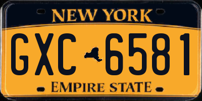 NY license plate GXC6581