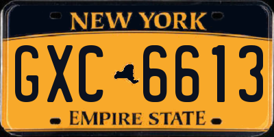 NY license plate GXC6613