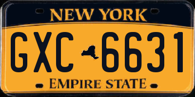 NY license plate GXC6631