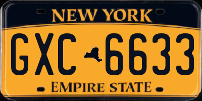 NY license plate GXC6633