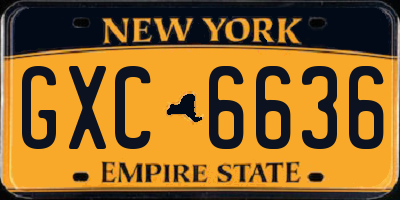 NY license plate GXC6636
