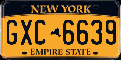 NY license plate GXC6639