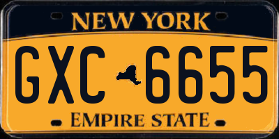 NY license plate GXC6655
