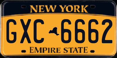 NY license plate GXC6662