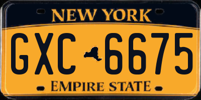 NY license plate GXC6675