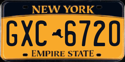 NY license plate GXC6720