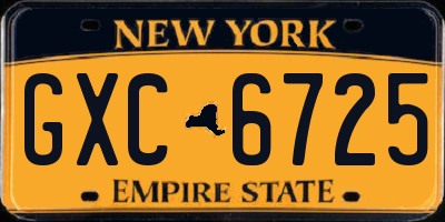 NY license plate GXC6725
