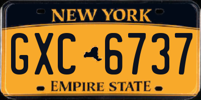 NY license plate GXC6737
