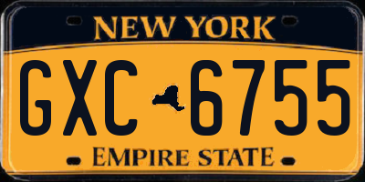 NY license plate GXC6755