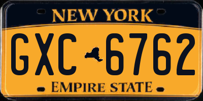 NY license plate GXC6762