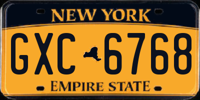 NY license plate GXC6768