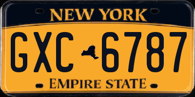 NY license plate GXC6787