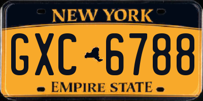 NY license plate GXC6788