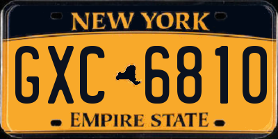 NY license plate GXC6810