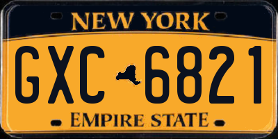 NY license plate GXC6821