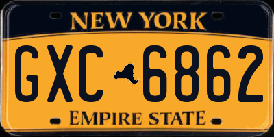 NY license plate GXC6862