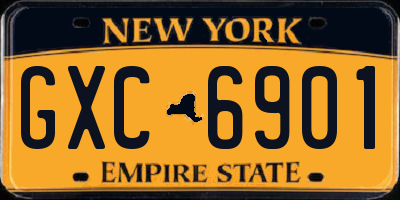 NY license plate GXC6901