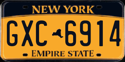 NY license plate GXC6914