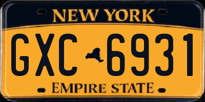 NY license plate GXC6931