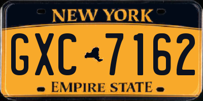 NY license plate GXC7162