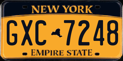 NY license plate GXC7248