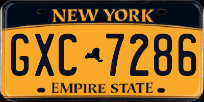 NY license plate GXC7286
