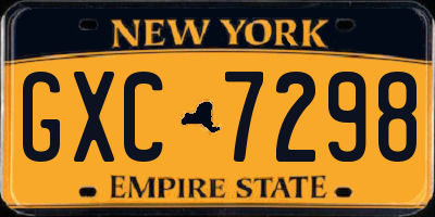 NY license plate GXC7298