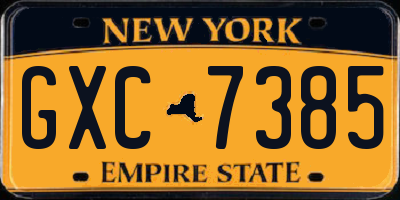 NY license plate GXC7385