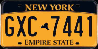 NY license plate GXC7441
