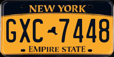 NY license plate GXC7448