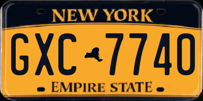NY license plate GXC7740