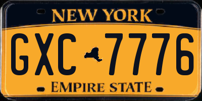 NY license plate GXC7776