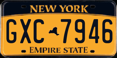 NY license plate GXC7946