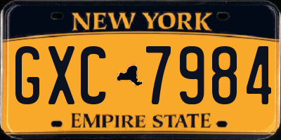 NY license plate GXC7984