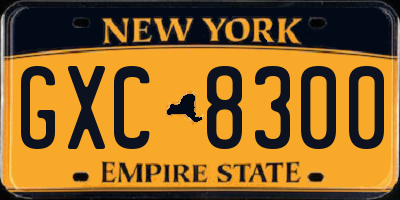 NY license plate GXC8300