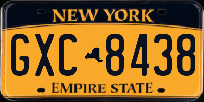 NY license plate GXC8438