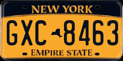 NY license plate GXC8463