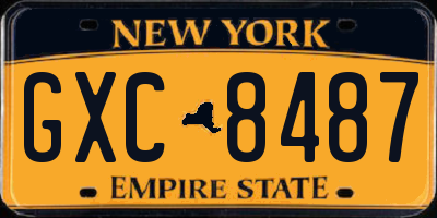 NY license plate GXC8487
