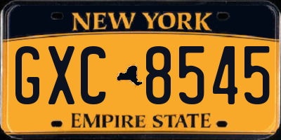 NY license plate GXC8545