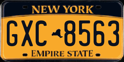 NY license plate GXC8563