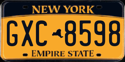 NY license plate GXC8598