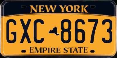 NY license plate GXC8673
