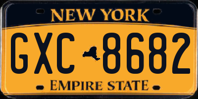 NY license plate GXC8682