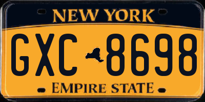 NY license plate GXC8698